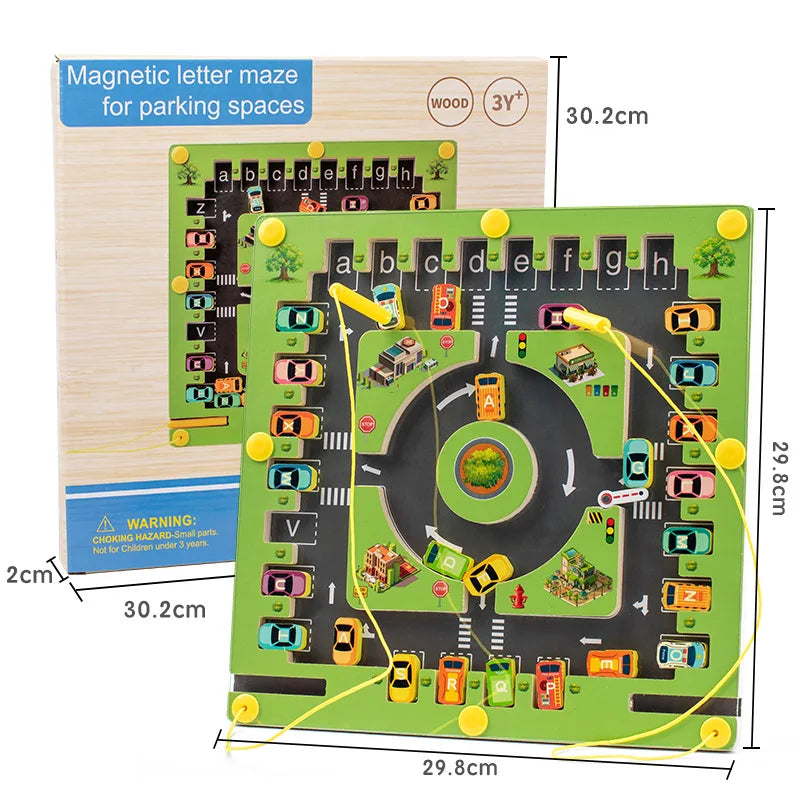 Magnetic Color and Number Maze Montessori Wooden Color Matching Toys Toddlers Wooden Puzzle Activity Board Learning Educational