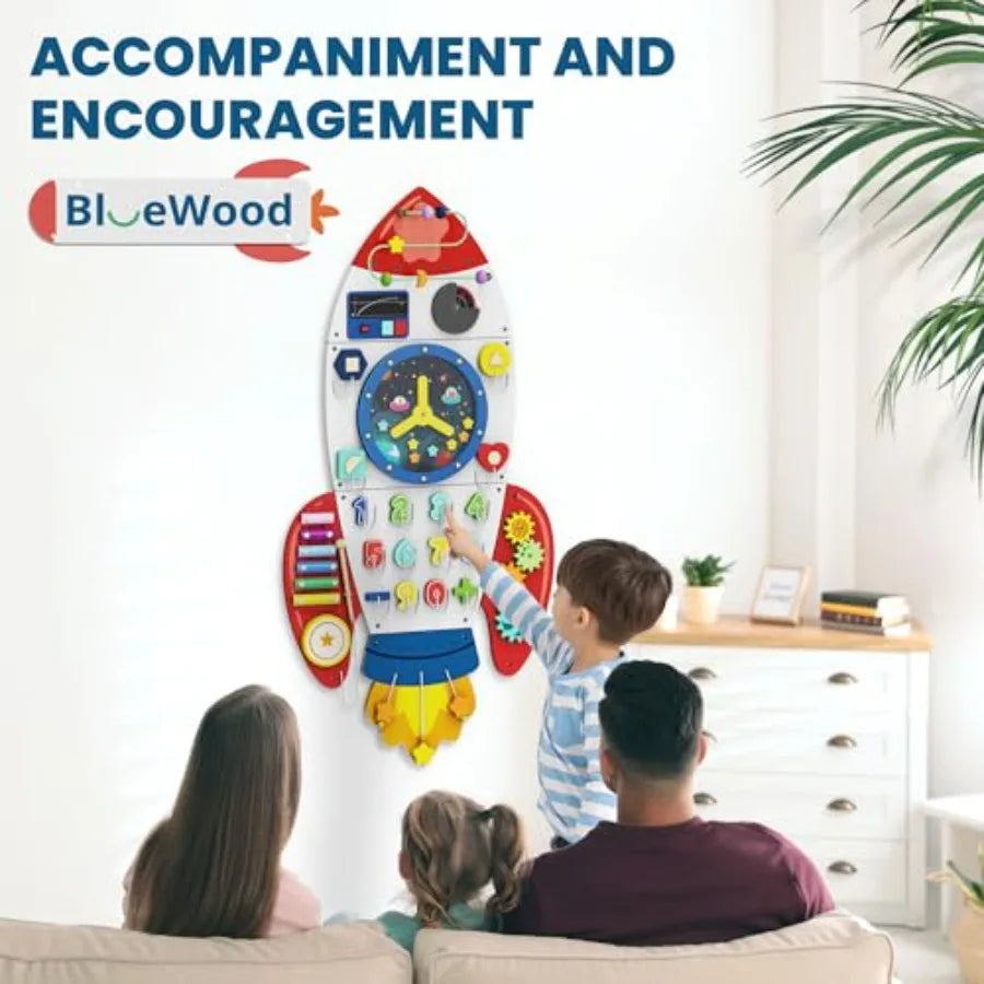 Wooden Wall Busy Board Panels Toddler Learning Activity Center Montessori Philosophy Sensory Educational Toys Conducive to All-