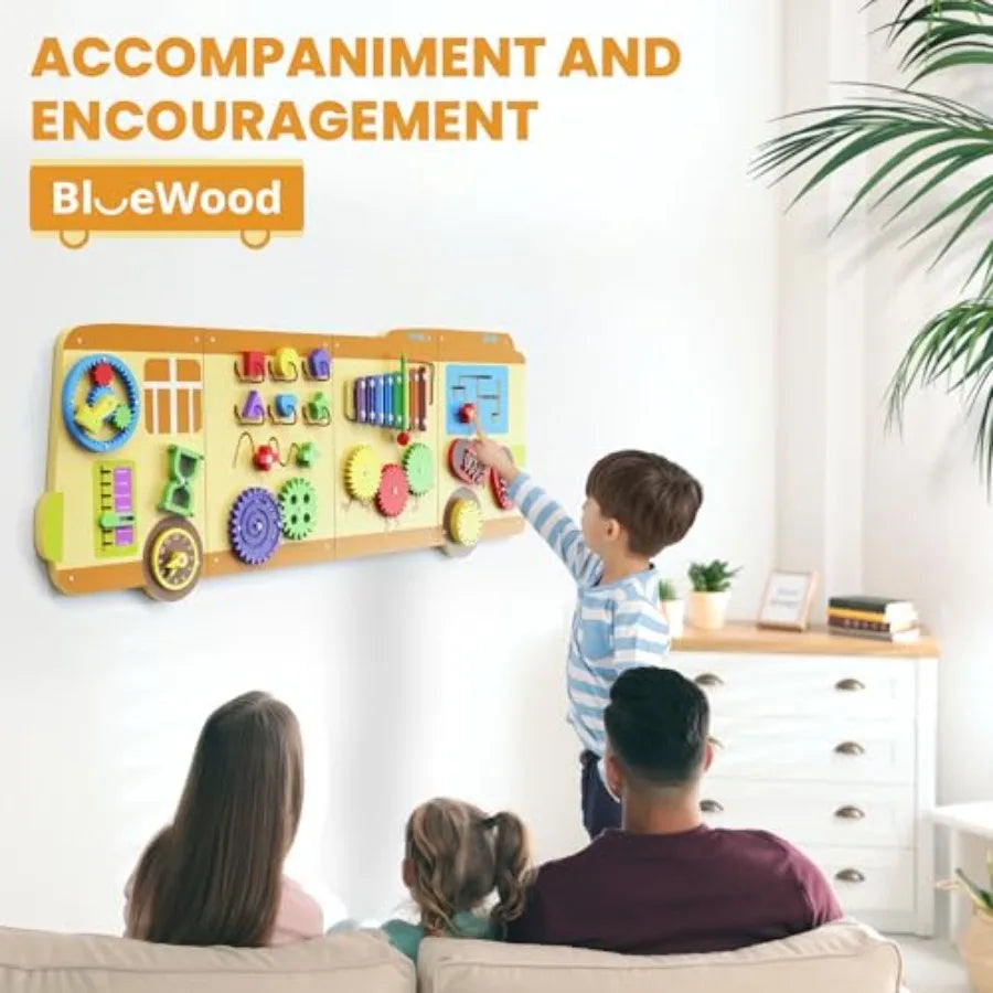 Wooden Wall Busy Board Panels Toddler Learning Activity Center Montessori Philosophy Sensory Educational Toys Conducive to All-