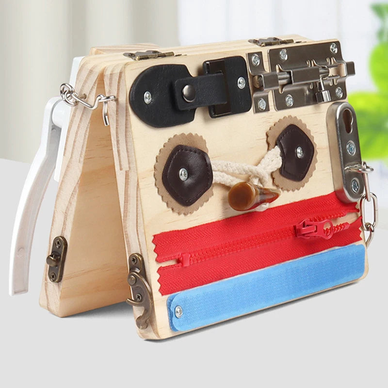 Activity Busy Board Montessori Baby Toys Learning Basic Skills Fine Motor Training Latch Lock Toys Toddler Cognition Sensory Toy