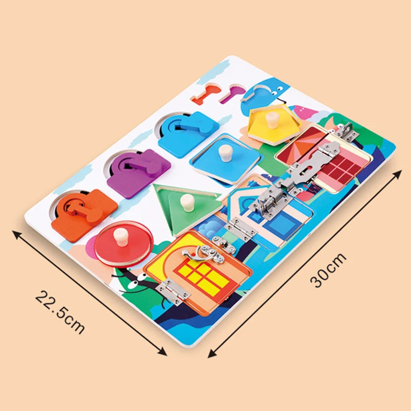 Activity Busy Board Montessori Baby Toys Learning Basic Skills Fine Motor Training Latch Lock Toys Toddler Cognition Sensory Toy
