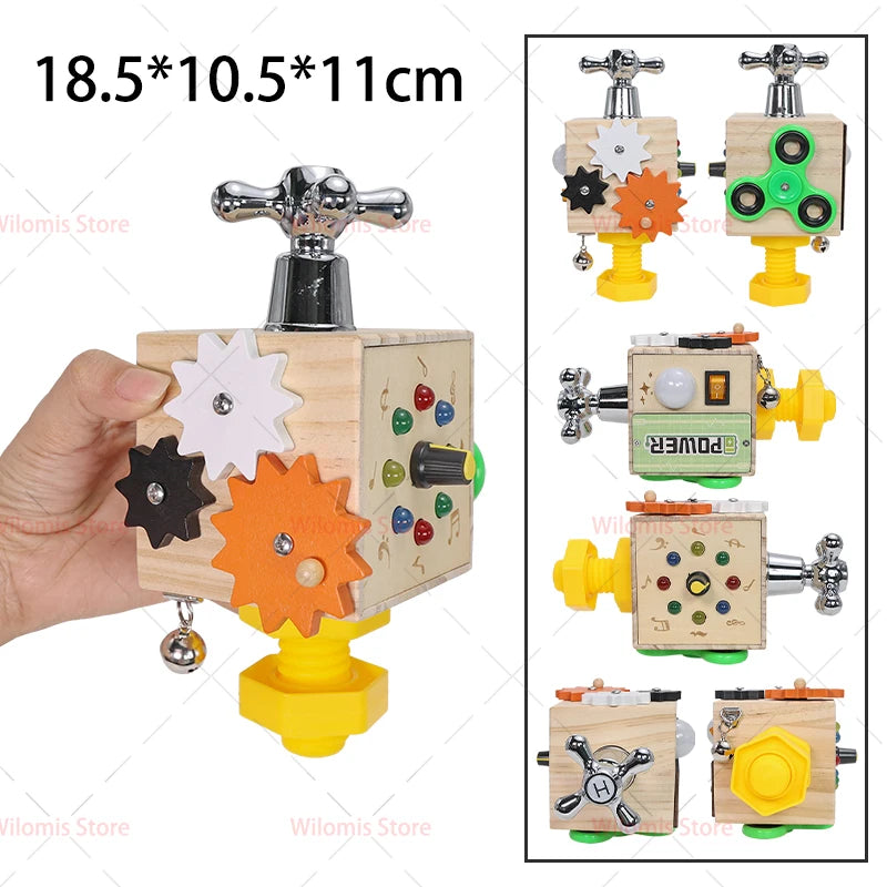 8 Styles Montessori Kids Busy Cube Board Educational Toy Children Hand Grasping Ability Training Lock Learning Toys Toddler Gift