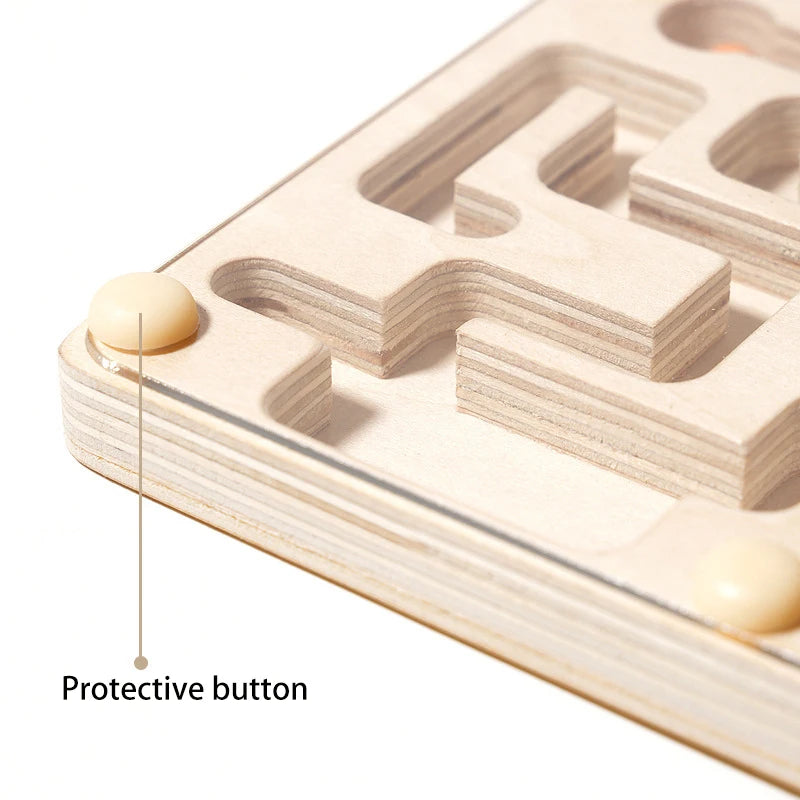 Small Wooden Balance Bead Maze, Balancing Board Game, Focus Training Toy For Kids