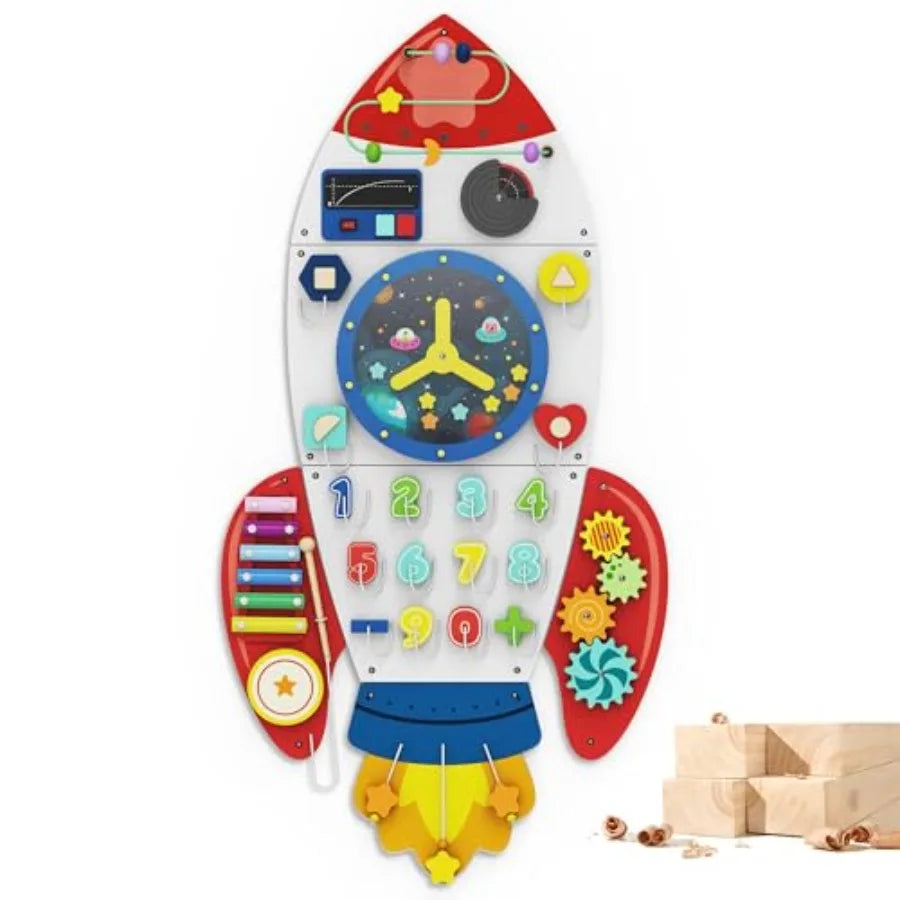 Wooden Wall Busy Board Panels Toddler Learning Activity Center Montessori Philosophy Sensory Educational Toys Conducive to All-