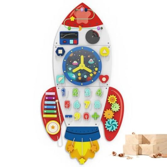 Wooden Wall Busy Board Panels Toddler Learning Activity Center Montessori Philosophy Sensory Educational Toys Conducive to All-
