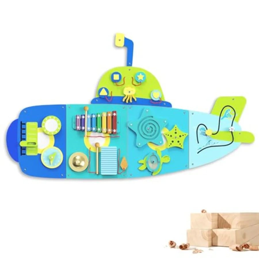 Wooden Wall Busy Board Panels Toddler Learning Activity Center Montessori Philosophy Sensory Educational Toys Conducive to All-