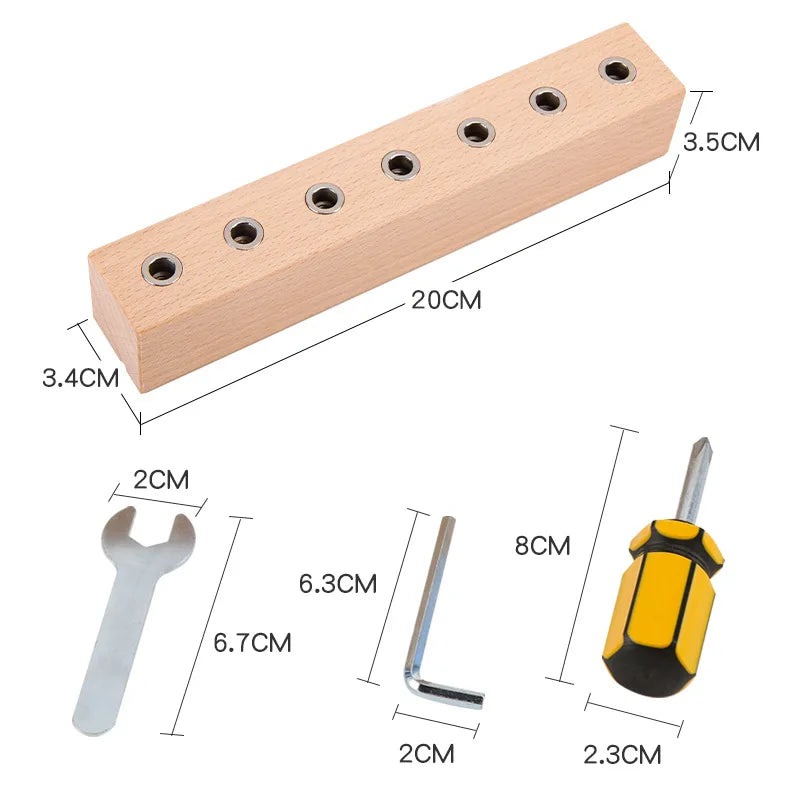 Kids Wooden Screw Nut Disassembly Toy - Early Education Montessori Fine Motor Skills Trainingimprove Patience and Concentration