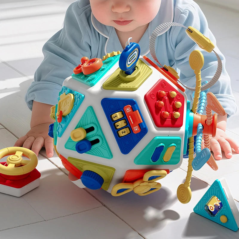 22-in-1 Toddler Busy Board Activity Cube Toys Fine Motor Skill Early Educational Montessori Sensory Travel Toys Boy Girl Gifts