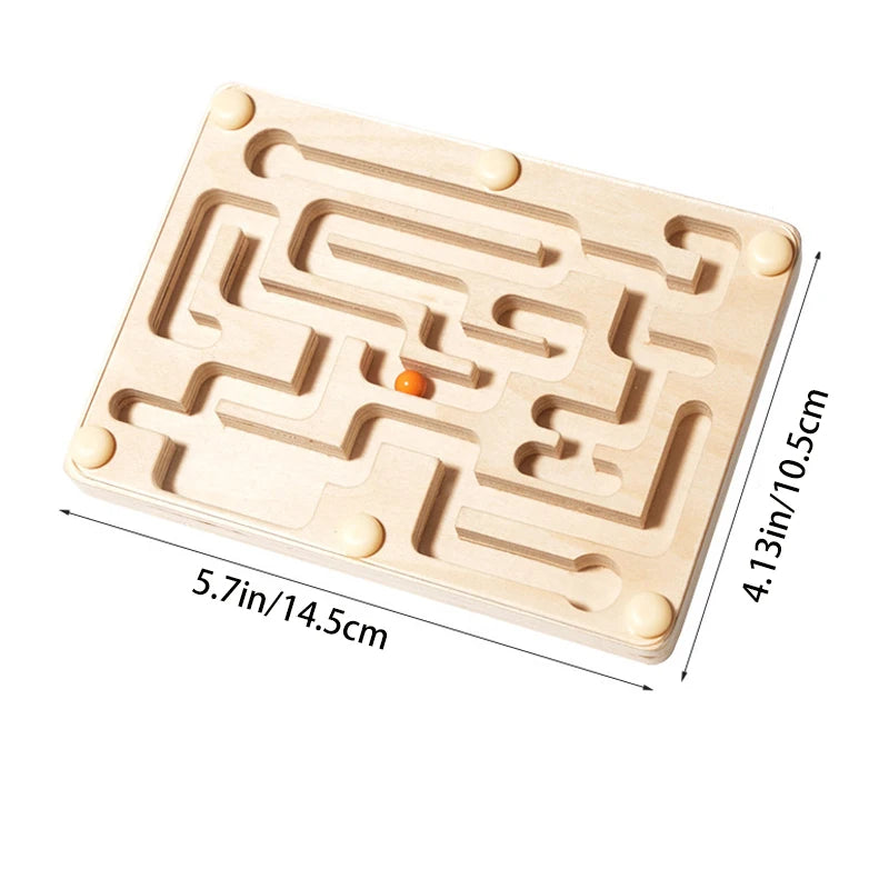 Small Wooden Balance Bead Maze, Balancing Board Game, Focus Training Toy For Kids