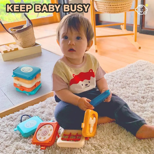 Sensory Folding Activity Cube Montessori Toys with Fine Motor Skills Travel Busy Board Busy Cube Gifts for Baby Kid Gift Toddler