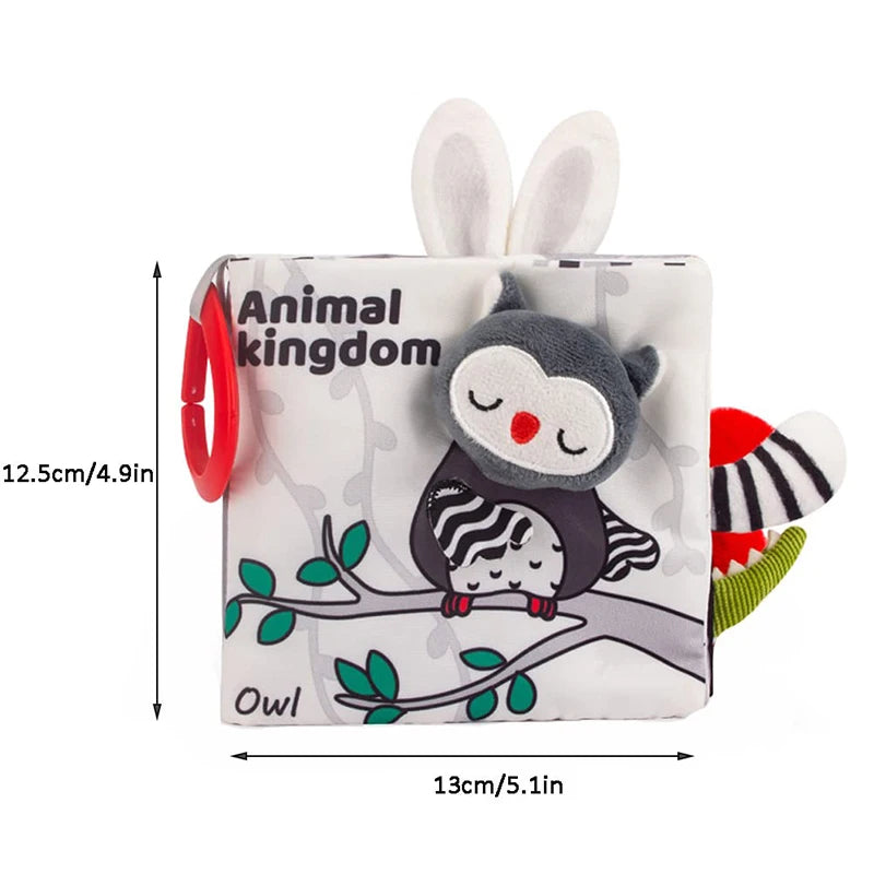 Soft Baby Books 3D Touch Feel High Contrast Cloth Book Sensory Early Learning Stroller Toys for Infant Toddler Toy 0-12 Months