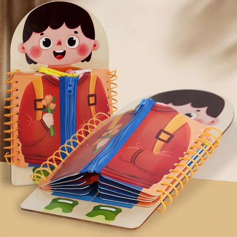 Wooden Multi-layer Busy Board Fo r  Children Montessori Early Education Games Toddlers Quiet Books Sensory Practice Dressing gift