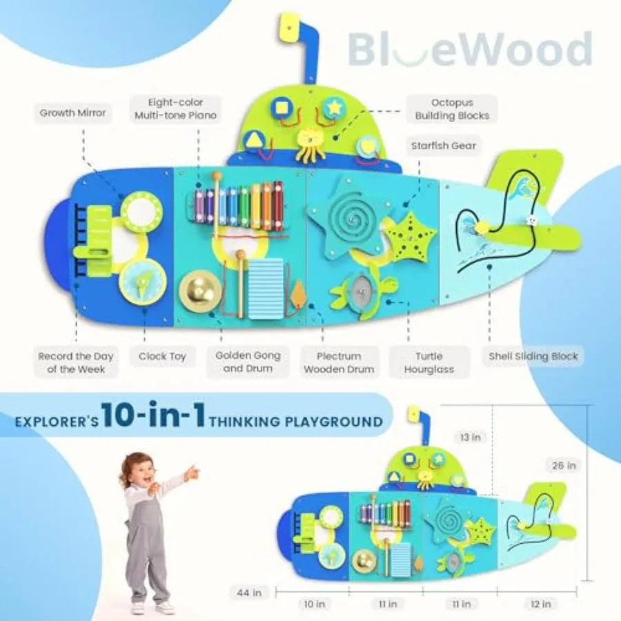 Wooden Wall Busy Board Panels Toddler Learning Activity Center Montessori Philosophy Sensory Educational Toys Conducive to All-