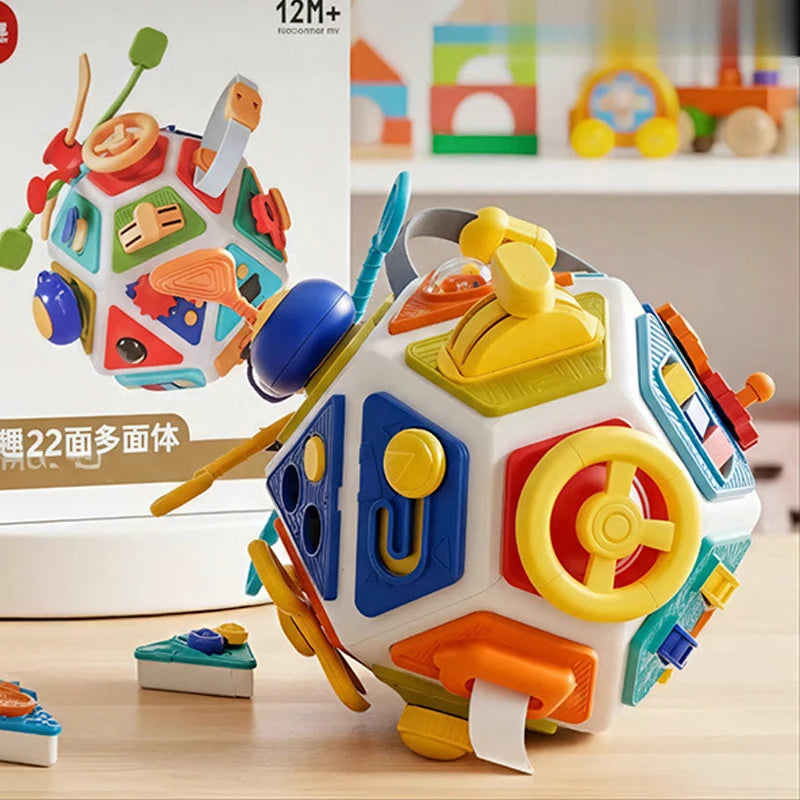 22-in-1 Toddler Busy Board Activity Cube Toys Fine Motor Skill Early Educational Montessori Sensory Travel Toys Boy Girl Gifts