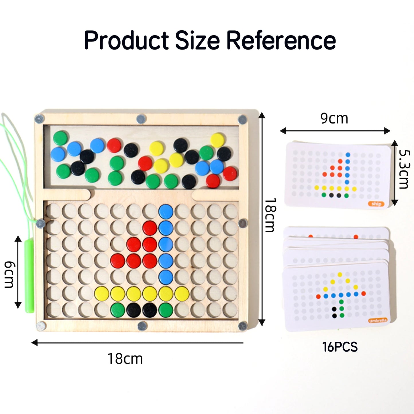 Magnetic Bead Maze for Toddlers DIY Doodle Board with Magnetic Pen Card Puzzle Montessori Educational Preschool Travel Toy Gifts