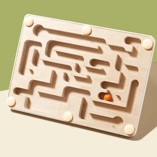Small Wooden Balance Bead Maze, Balancing Board Game, Focus Training Toy For Kids