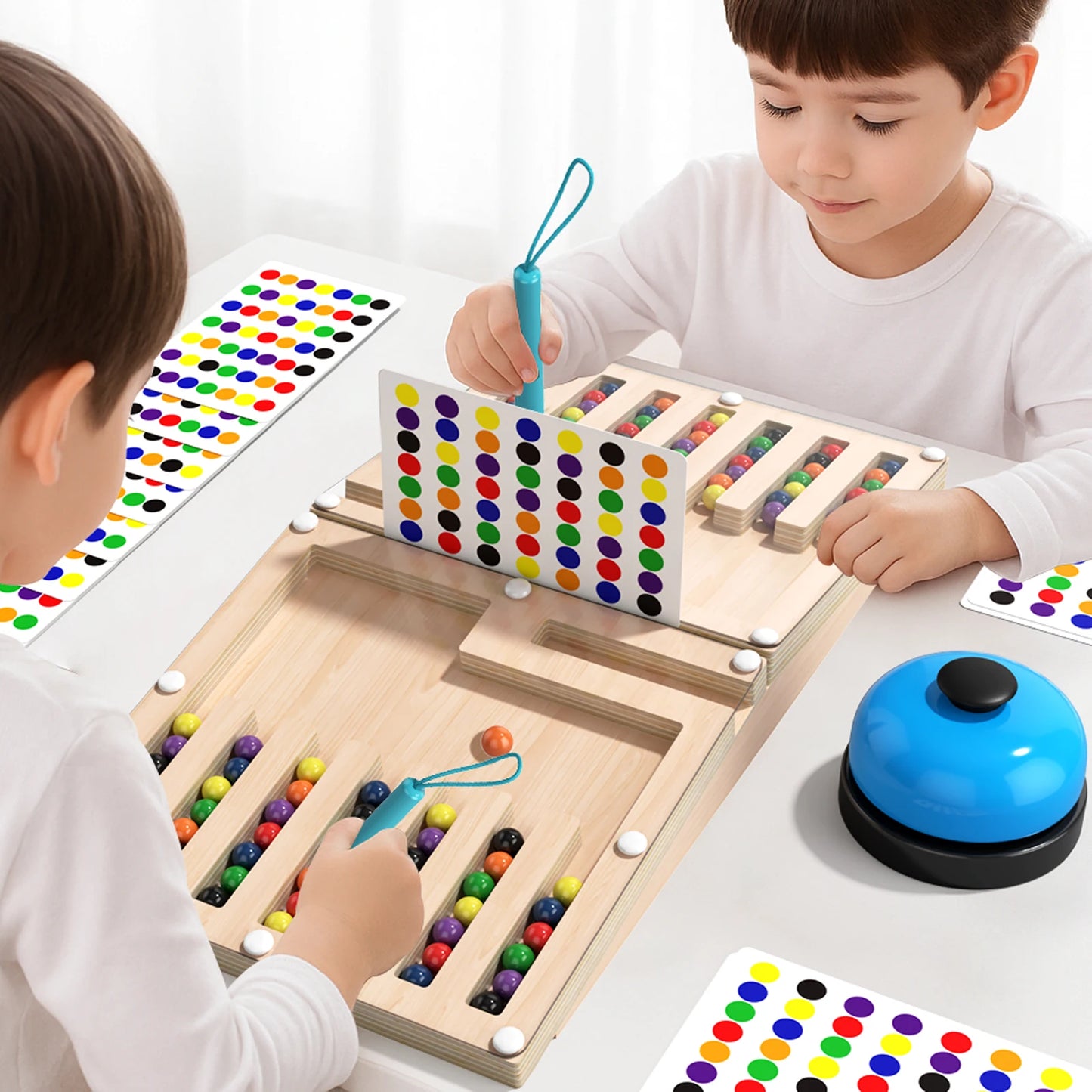 Wooden Battle Magnetic Shape Matching Maze Board Montessori Geometry Color Cognition Education Toy Color Matching EarlyEducation