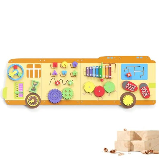 Wooden Wall Busy Board Panels Toddler Learning Activity Center Montessori Philosophy Sensory Educational Toys Conducive to All-