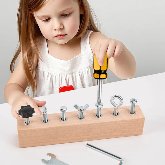 Kids Wooden Screw Nut Disassembly Toy - Early Education Montessori Fine Motor Skills Trainingimprove Patience and Concentration