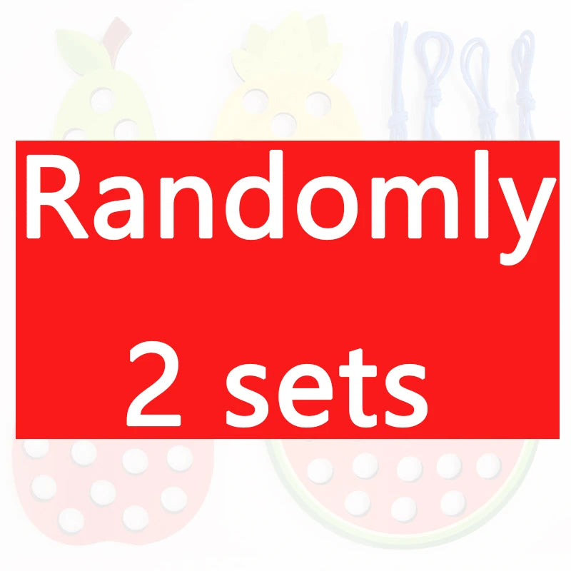 Wooden Lacing Toy Educational Fruits Threading Activity Puzzles Learning Fine Motor Skill Car Travel Toy Set for Toddlers Kids