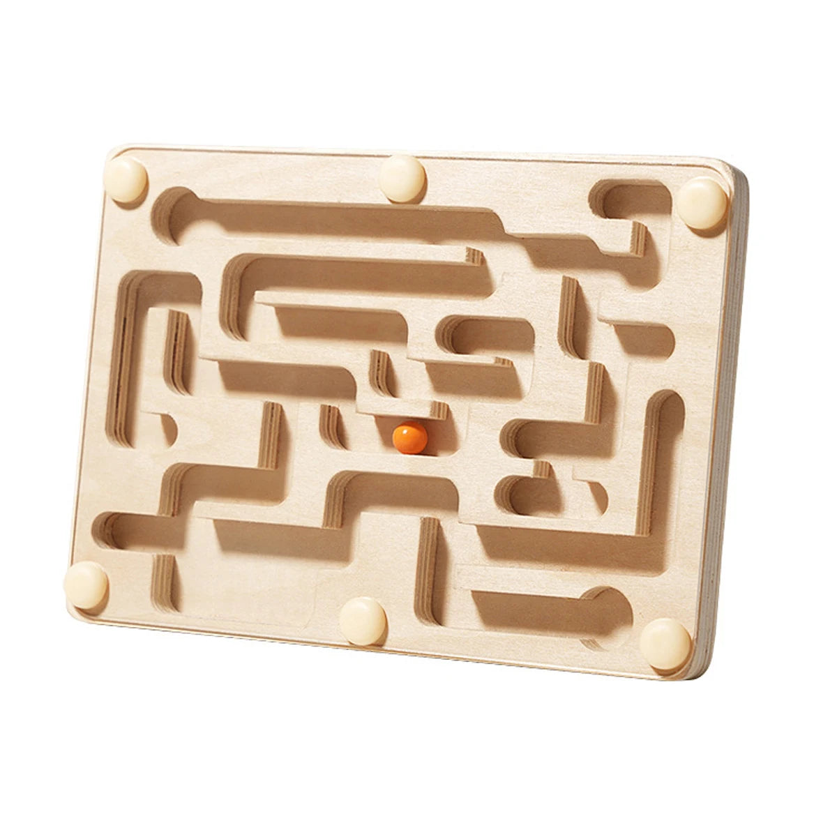 Small Wooden Balance Bead Maze, Balancing Board Game, Focus Training Toy For Kids