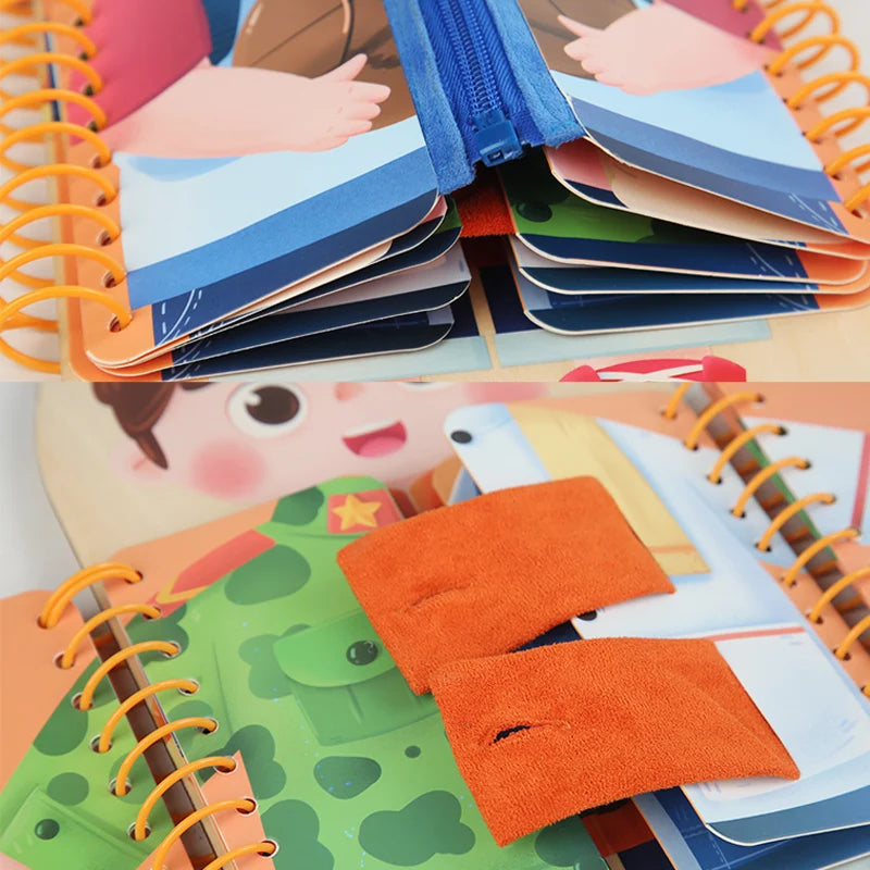 Wooden Multi-layer Busy Board Fo r  Children Montessori Early Education Games Toddlers Quiet Books Sensory Practice Dressing gift