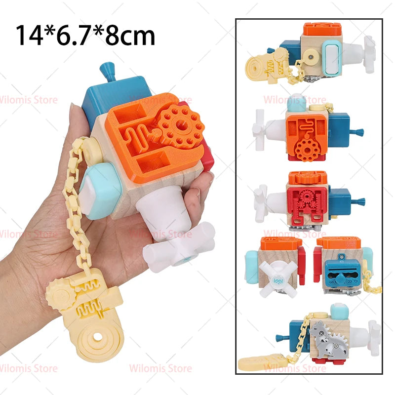 8 Styles Montessori Kids Busy Cube Board Educational Toy Children Hand Grasping Ability Training Lock Learning Toys Toddler Gift
