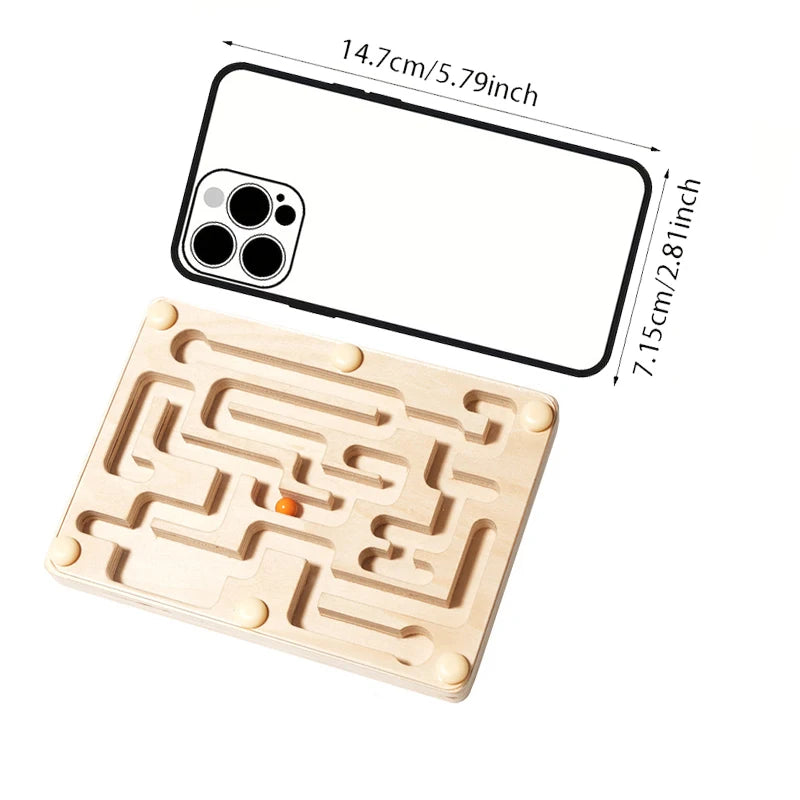Small Wooden Balance Bead Maze, Balancing Board Game, Focus Training Toy For Kids