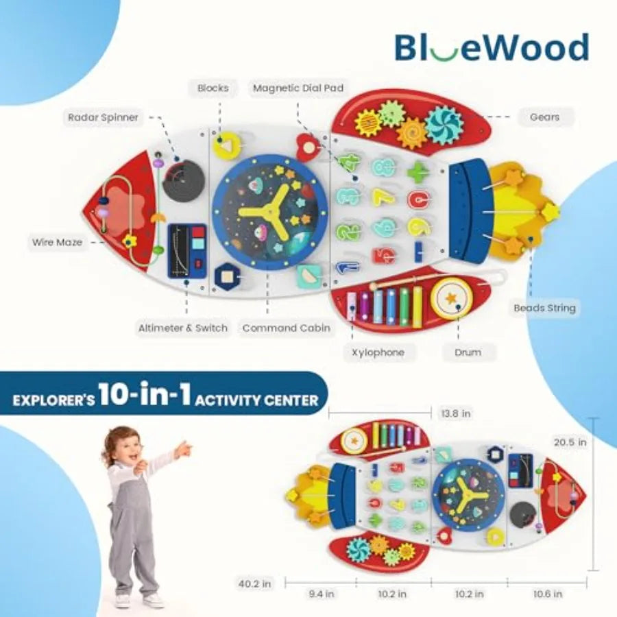Wooden Wall Busy Board Panels Toddler Learning Activity Center Montessori Philosophy Sensory Educational Toys Conducive to All-
