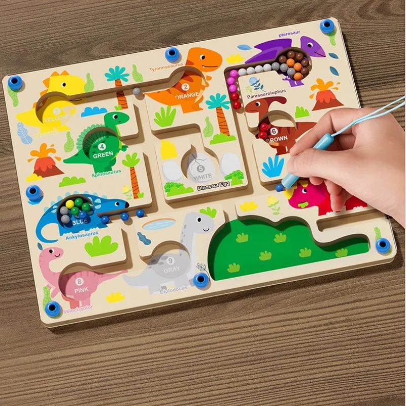 Labyrinthe Magnétique l'Œuf de Dinosaure en Bois – Premier Prix Montessori dès 3 Ans