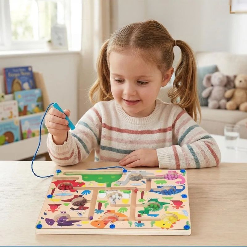 Labyrinthe Magnétique l'Œuf de Dinosaure en Bois – Premier Prix Montessori dès 3 Ans